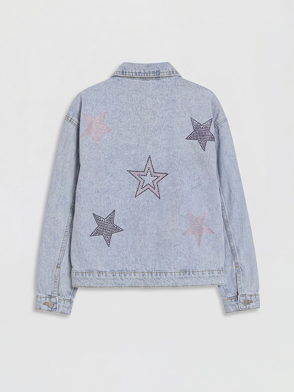 Mavi Taşlı Kız Çocuk Jean Ceket-1