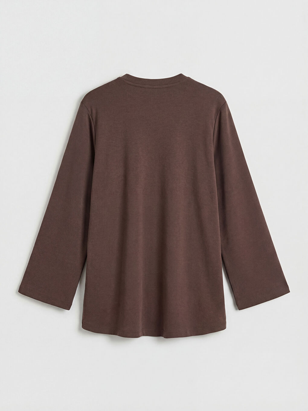 Kahverengi Bisiklet Yaka Beli Kemerli Kadın Sweatshirt Tunik-1