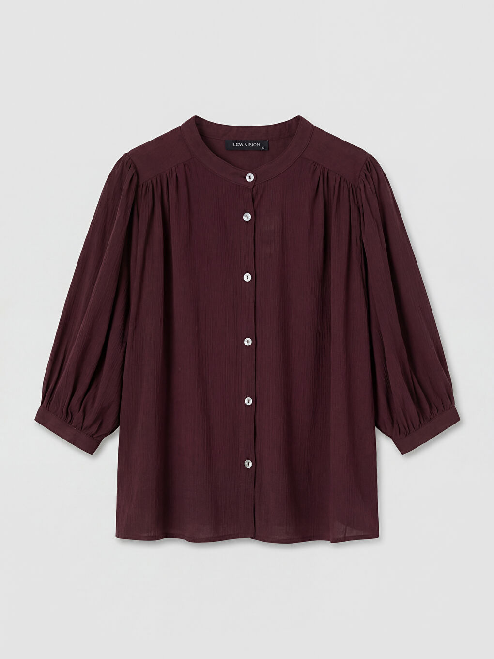 Mürdüm Hakim Yaka Büzgülü Bluz-4