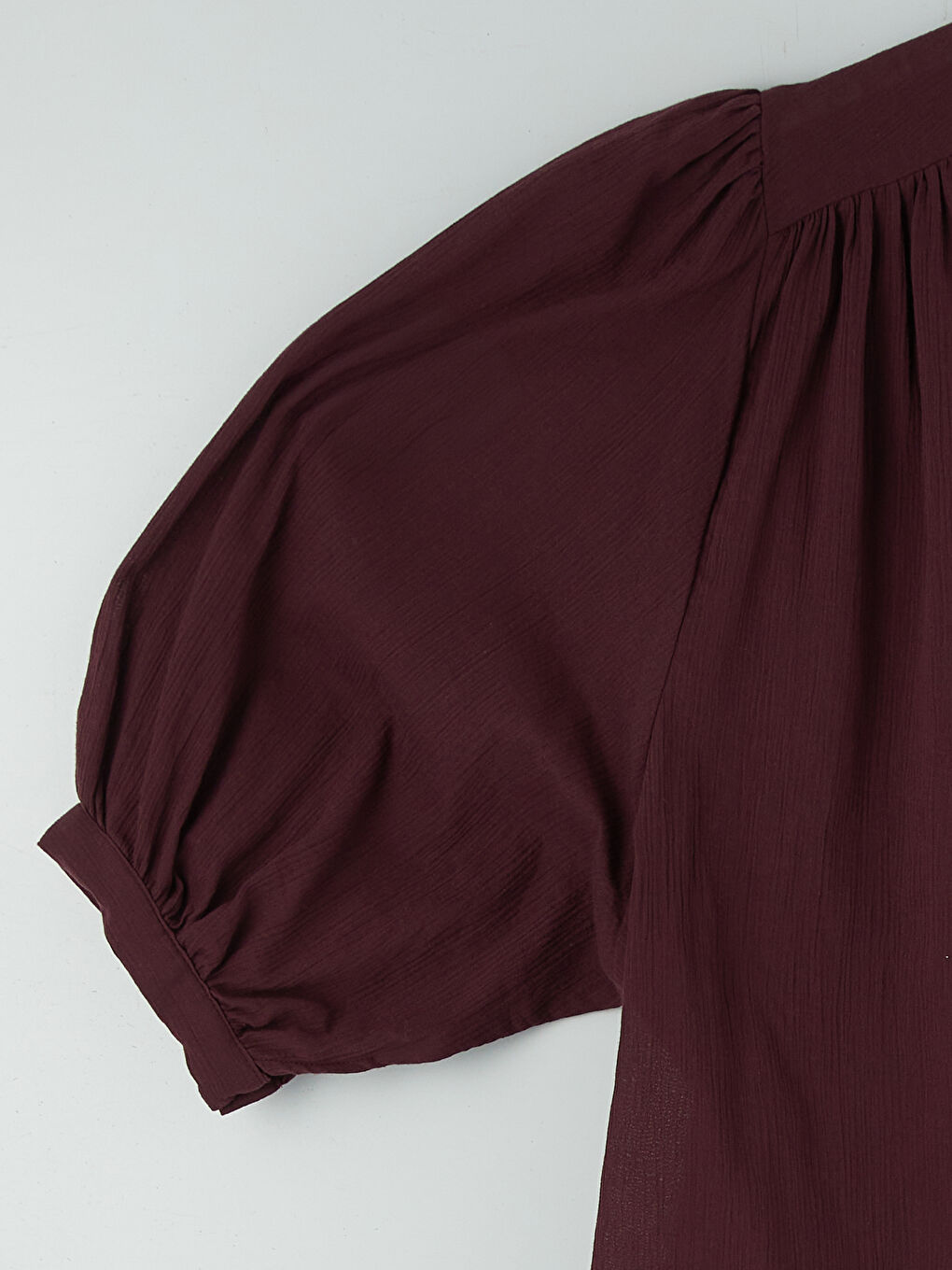 Mürdüm Hakim Yaka Büzgülü Bluz-7