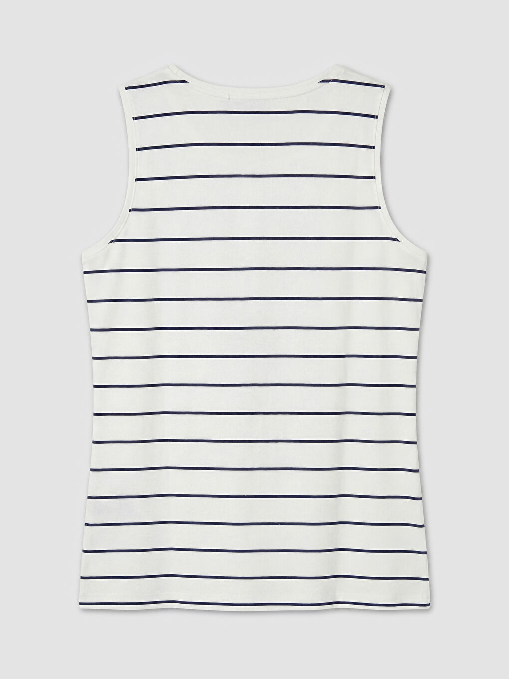 Lacivert U Yaka Çizgili Kadın Atlet-1