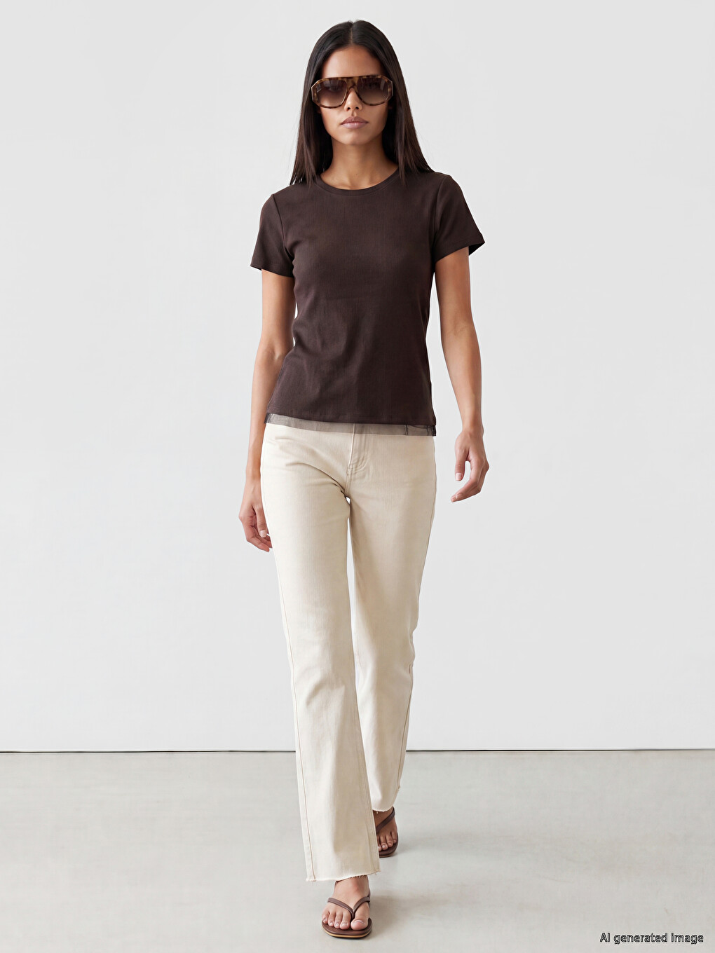 Woman Brown T-shirt-1