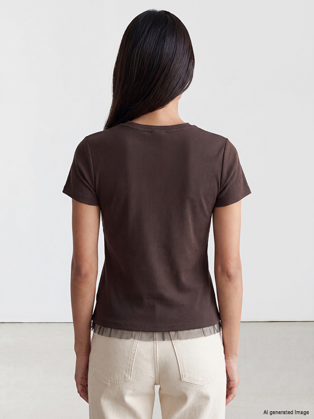 Woman Brown T-shirt-3