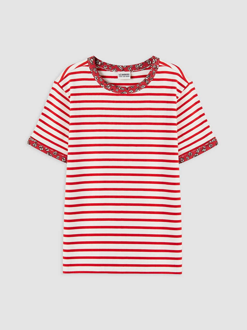 Crew Neck Striped Girls' T-Shirt