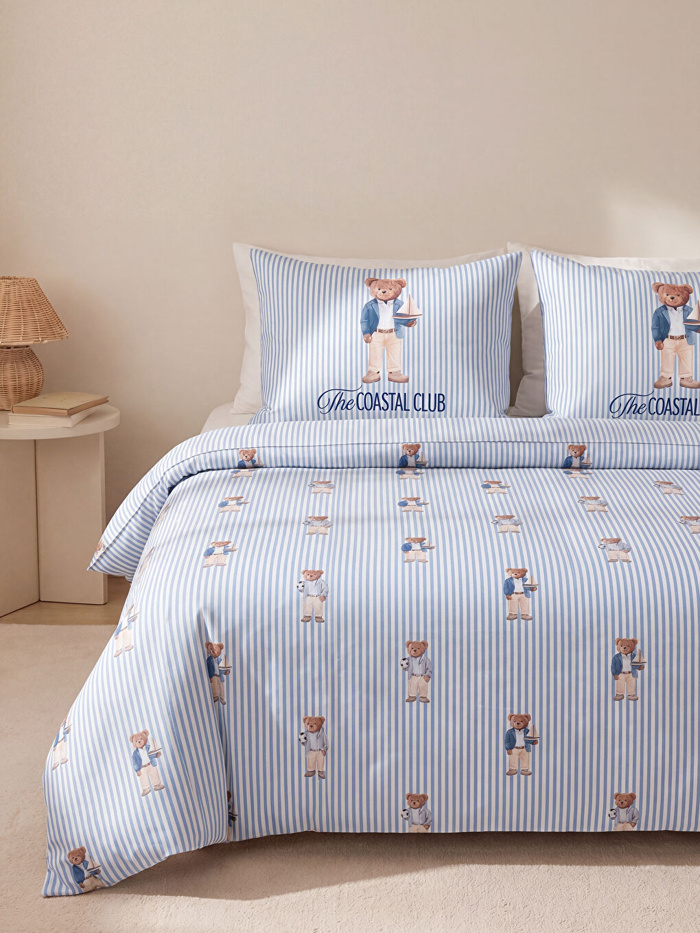 Striped Cotton Double Duvet Cover Set
