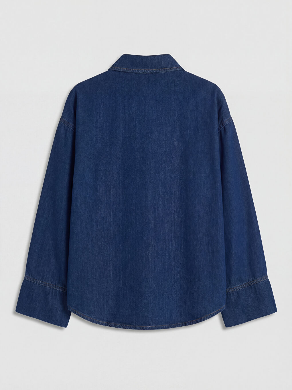 İndigo Gömlek Yaka Kadın Jean Tunik-5