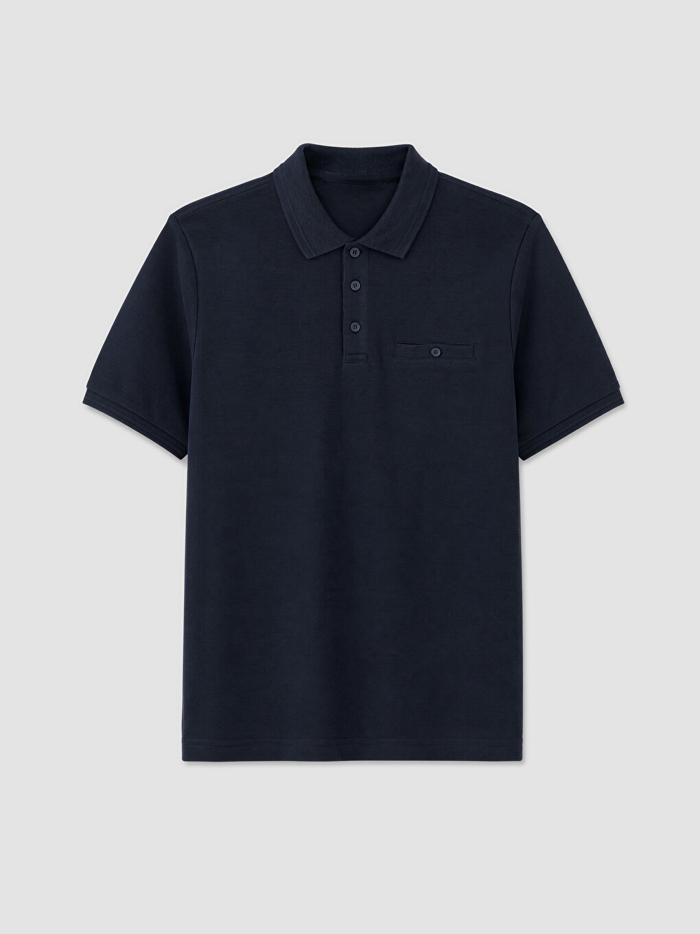 Lacivert Polo Yaka Penye Erkek Tişört