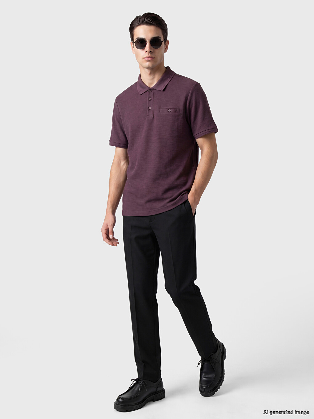 Polo Collar Jersey Men's T-shirt-1