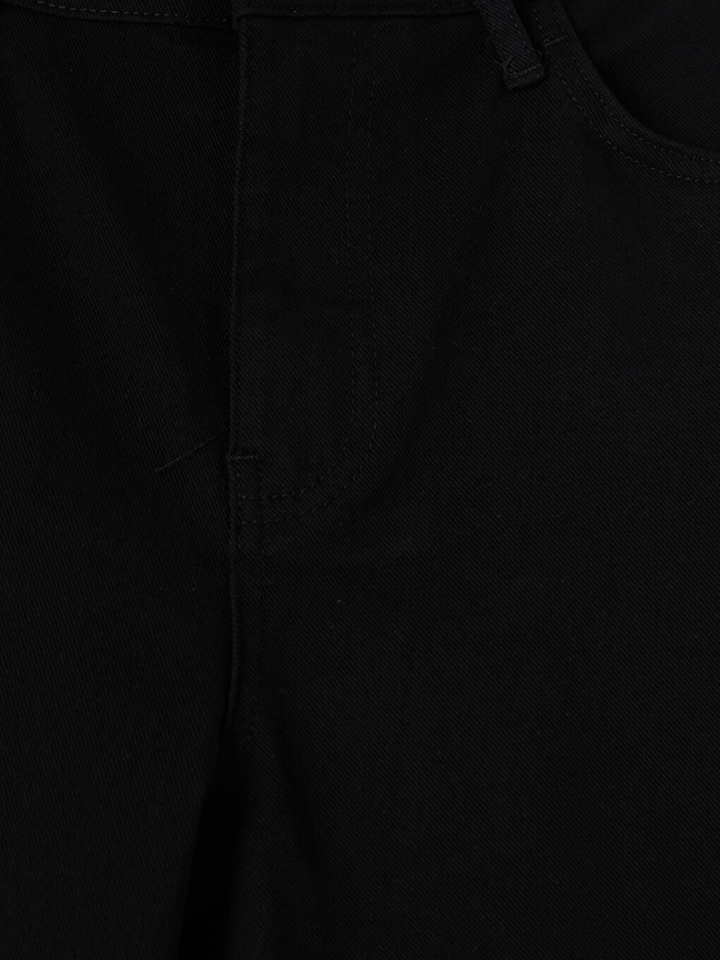 Siyah Rahat Kalıp Gabardin Erkek Chino Pantolon-2