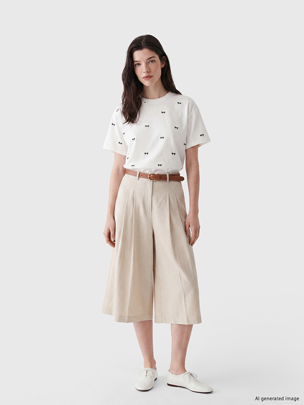 Bow Printed 100% Cotton Women's T-Shirt-1