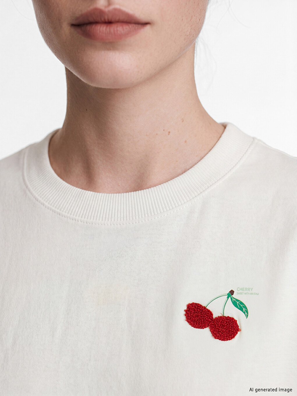 Cherry Printed 100% Cotton Women's T-Shirt-2