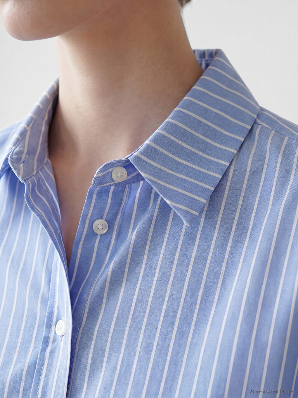 Striped Lace Detailed Women's Shirt-3