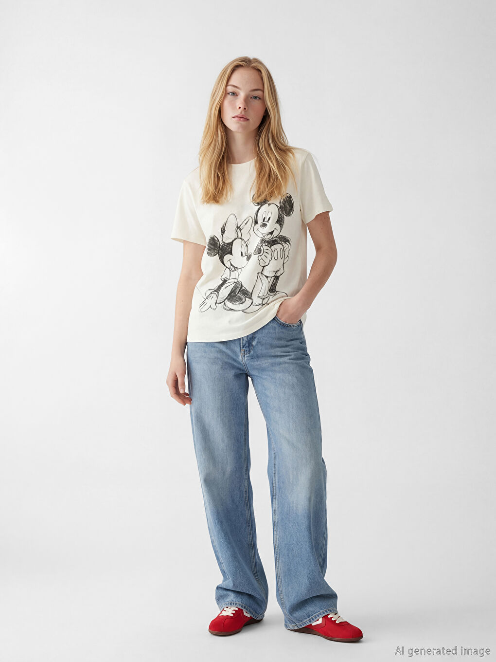 Mickey Mouse Printed Women's T-Shirt-1