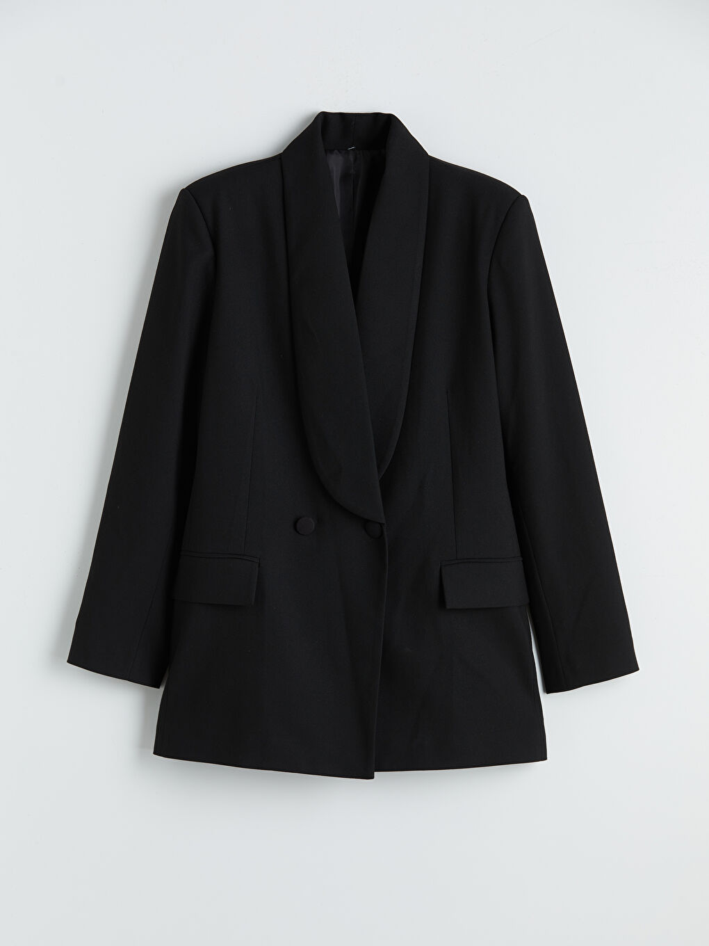 Siyah Şal Yaka Kadın Blazer Ceket-3