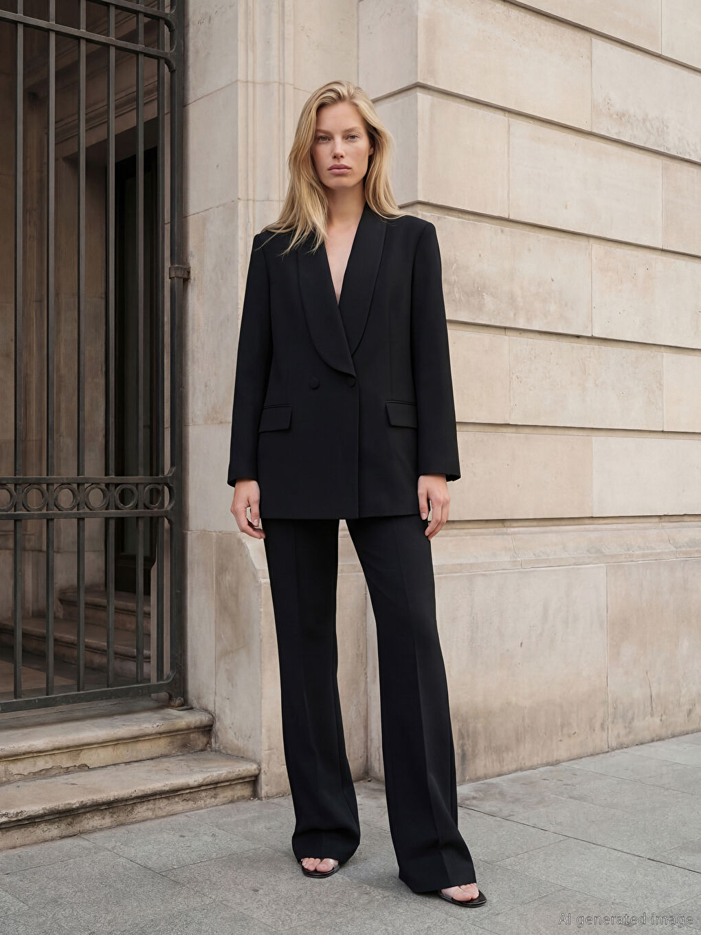 Siyah Şal Yaka Kadın Blazer Ceket-1