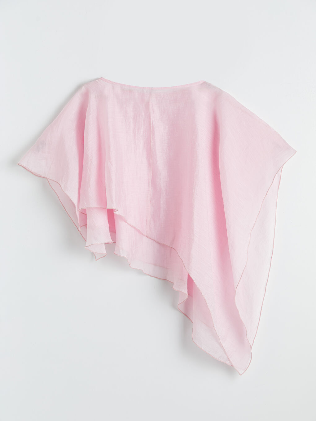 Pembe Kayık Yaka Asimetrik Kesim Bluz-4