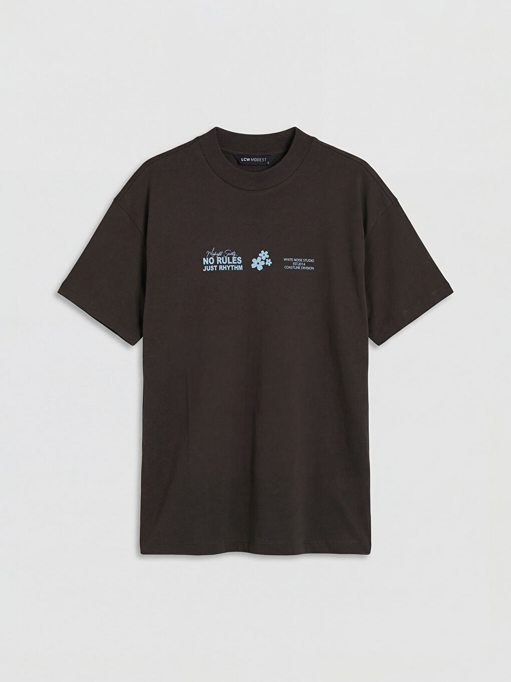 Kahverengi Bisiklet Yaka Baskılı Kadın Tişört