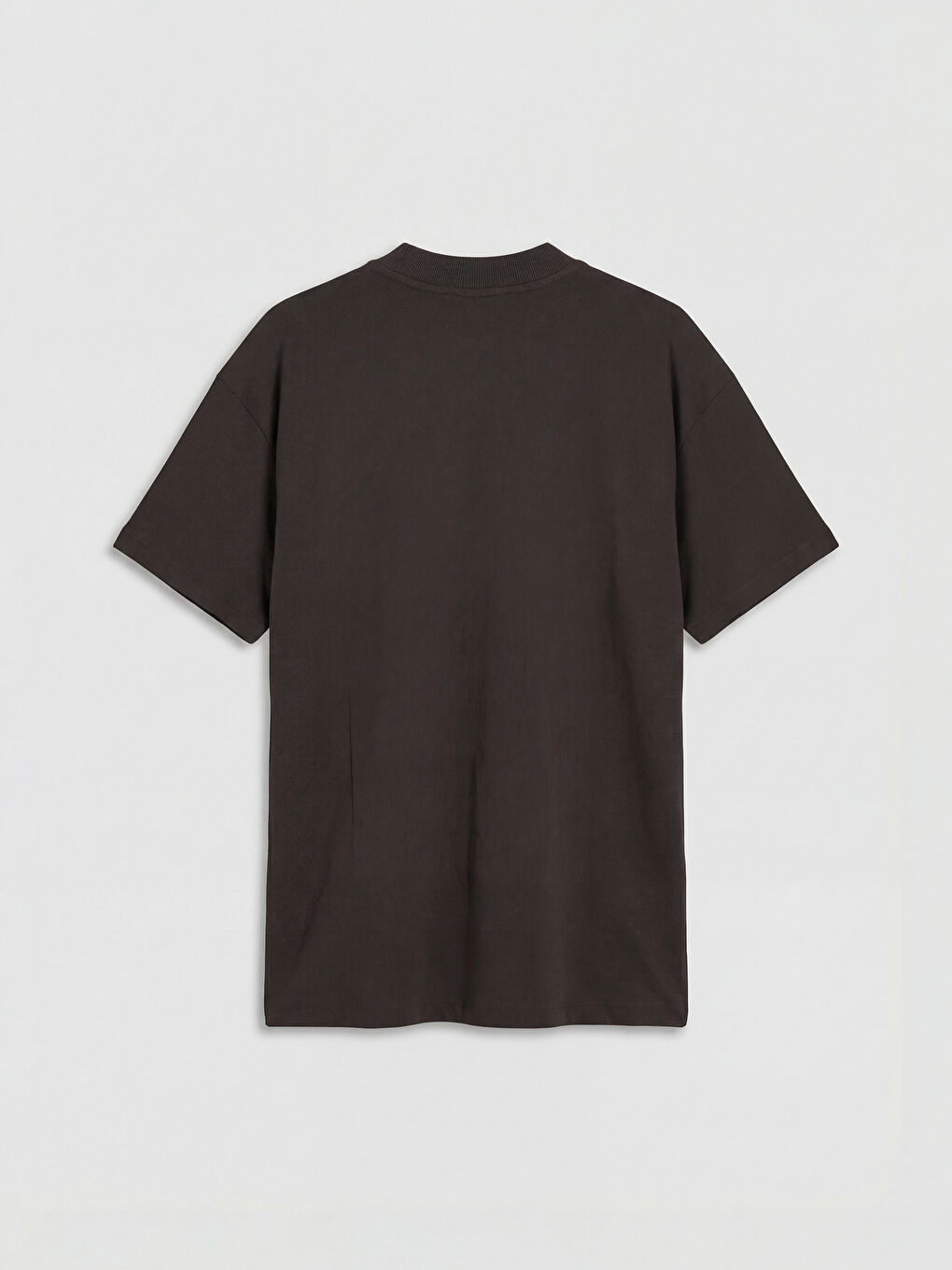 Kahverengi Bisiklet Yaka Baskılı Kadın Tişört-1