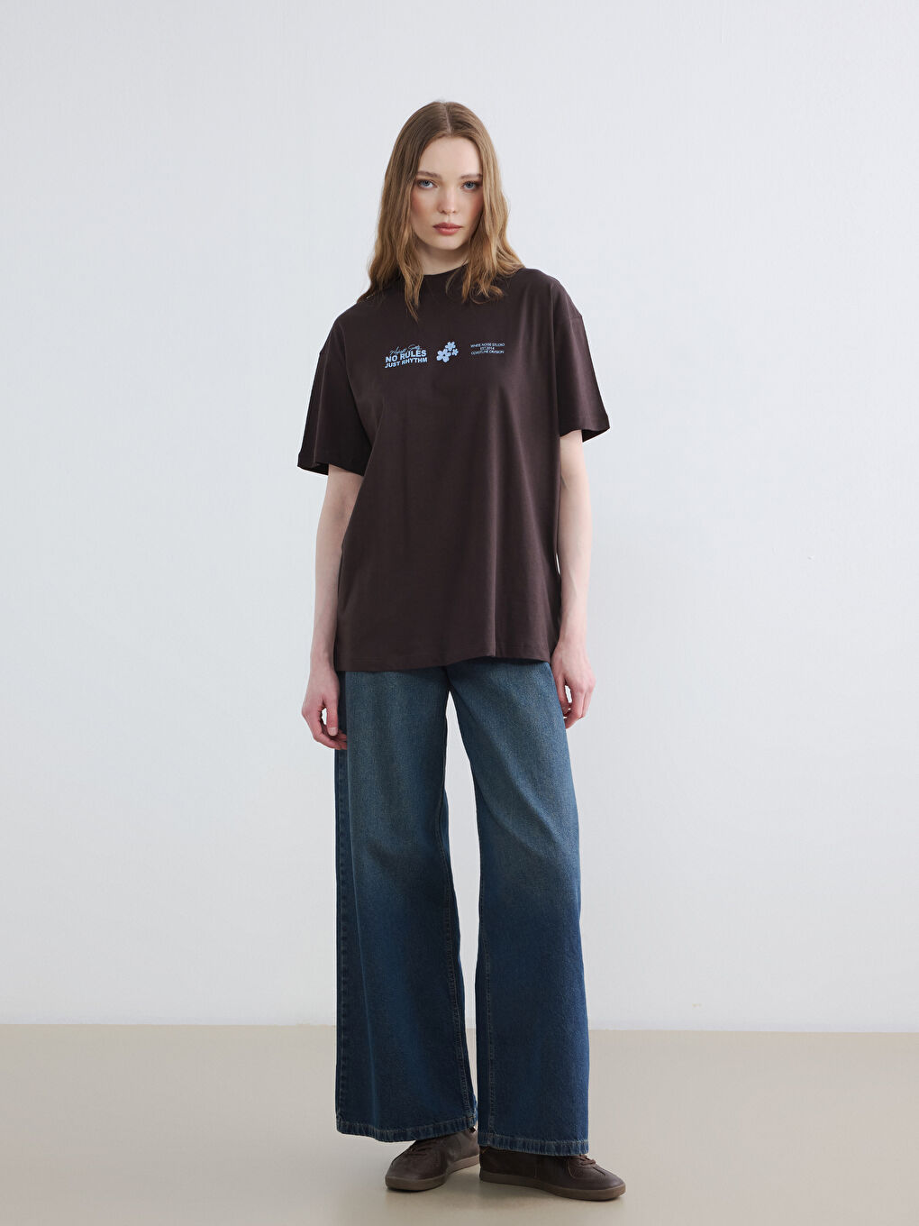 Crew Neck Printed Women's T-Shirt-1