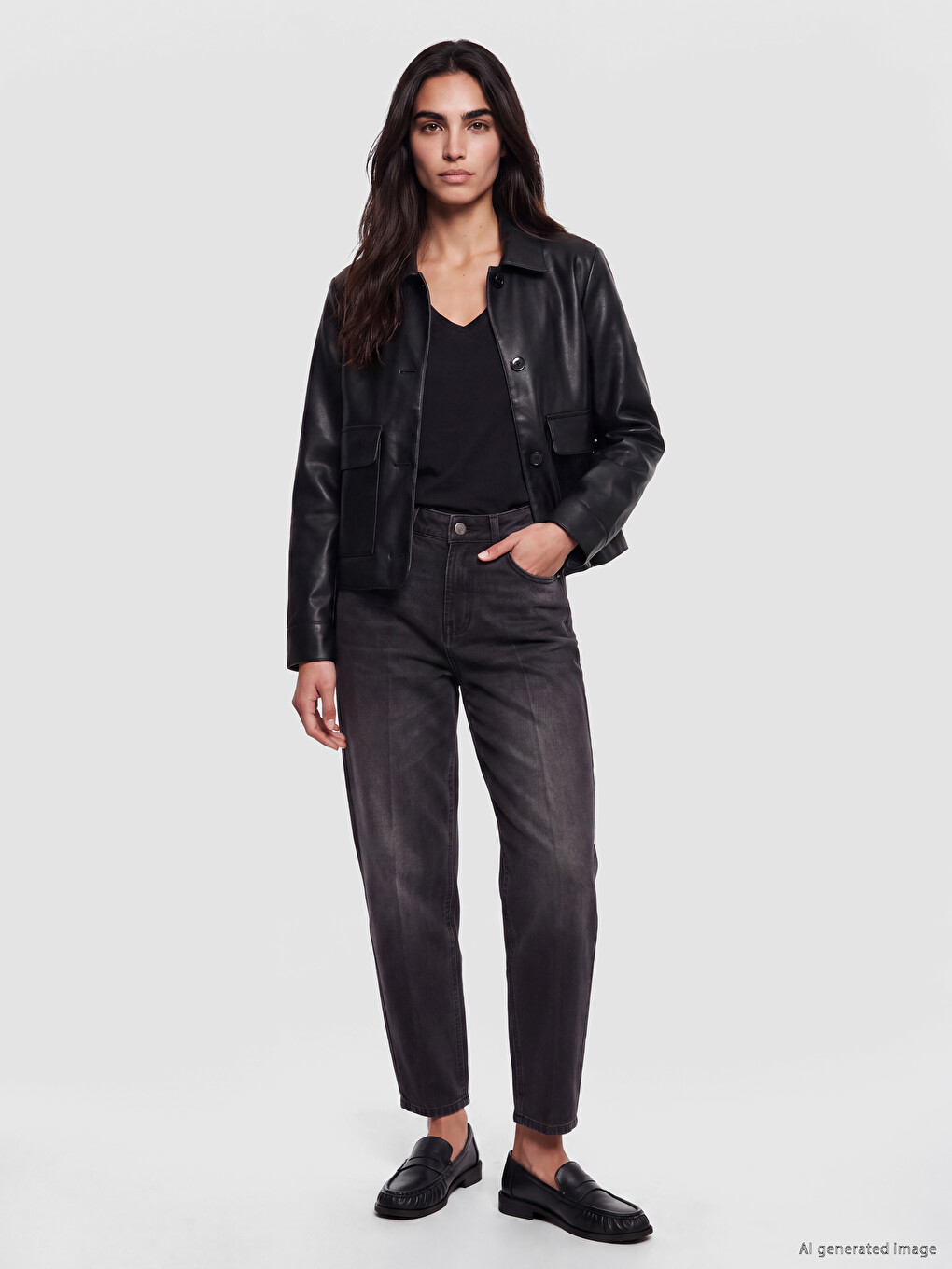 Woman Black Jeans