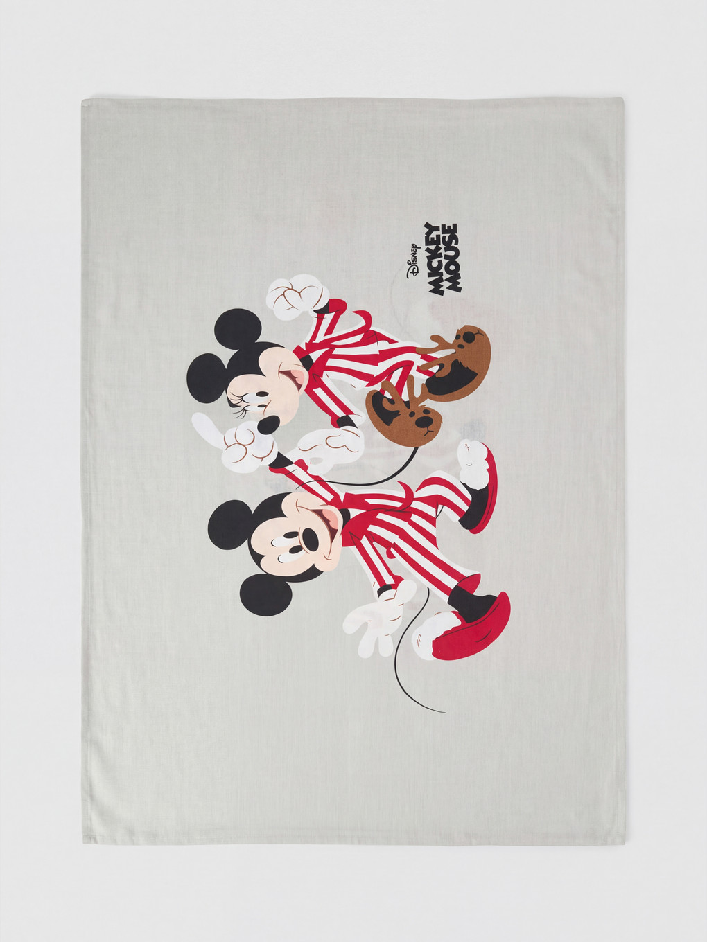 Gri Mickey Mouse Baskılı Pamuklu Tek Kişilik Nevresim Seti-2