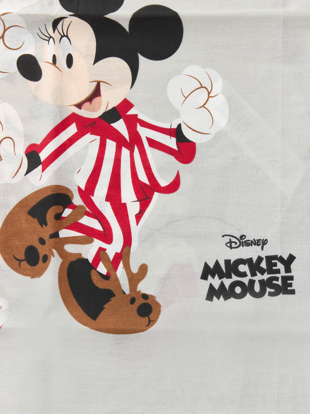 Gri Mickey Mouse Baskılı Pamuklu Tek Kişilik Nevresim Seti-3
