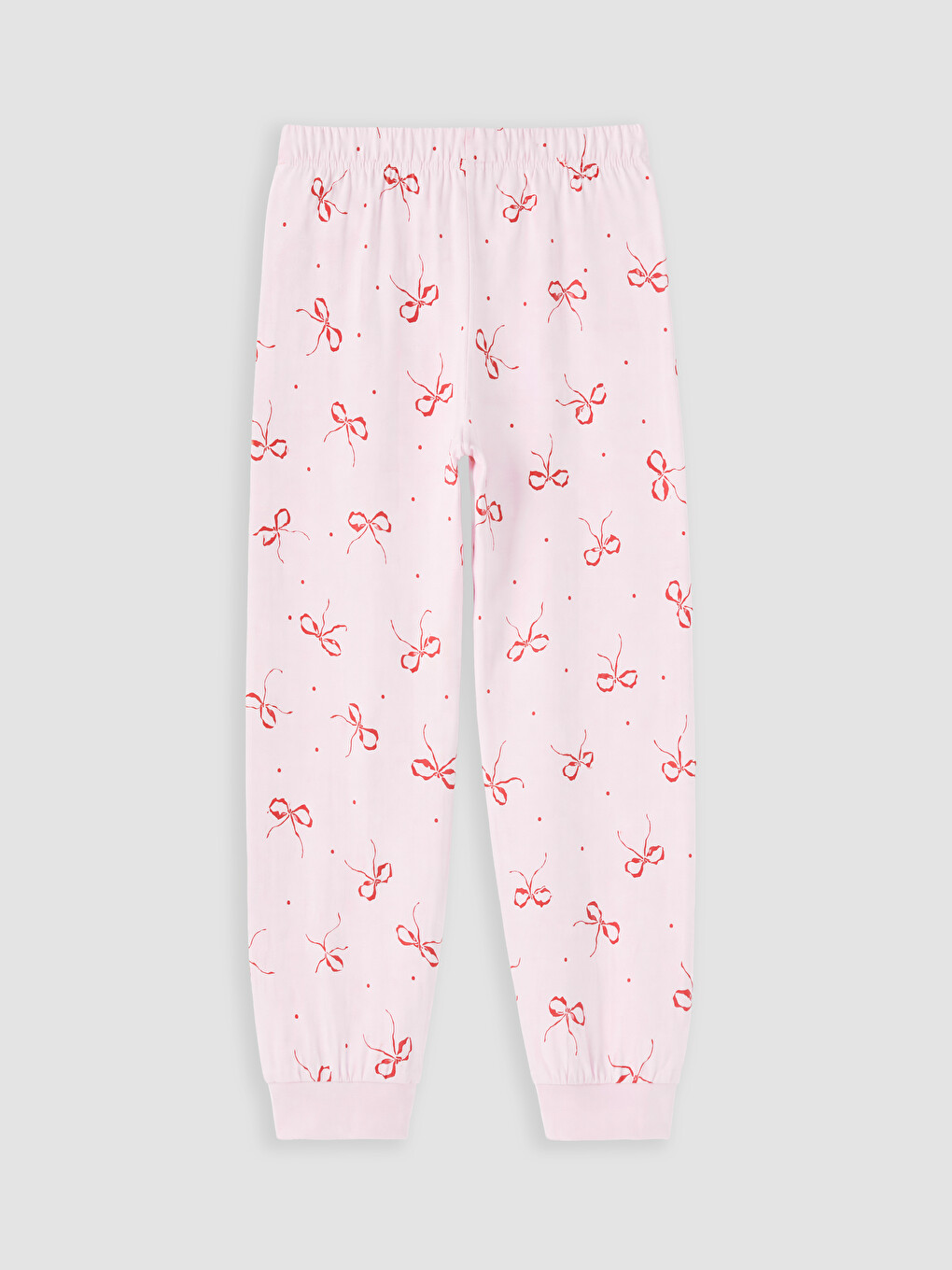 Pembe Baskılı Bisiklet Yaka Kız Çocuk Pijama Takım-6