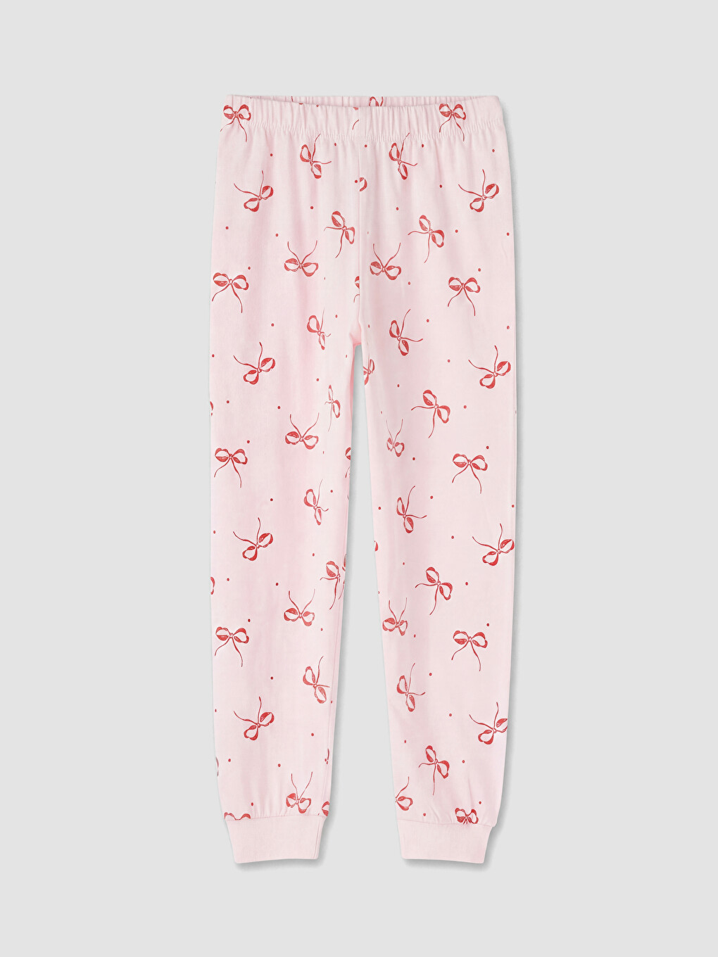 Pembe Baskılı Bisiklet Yaka Kız Çocuk Pijama Takım-4