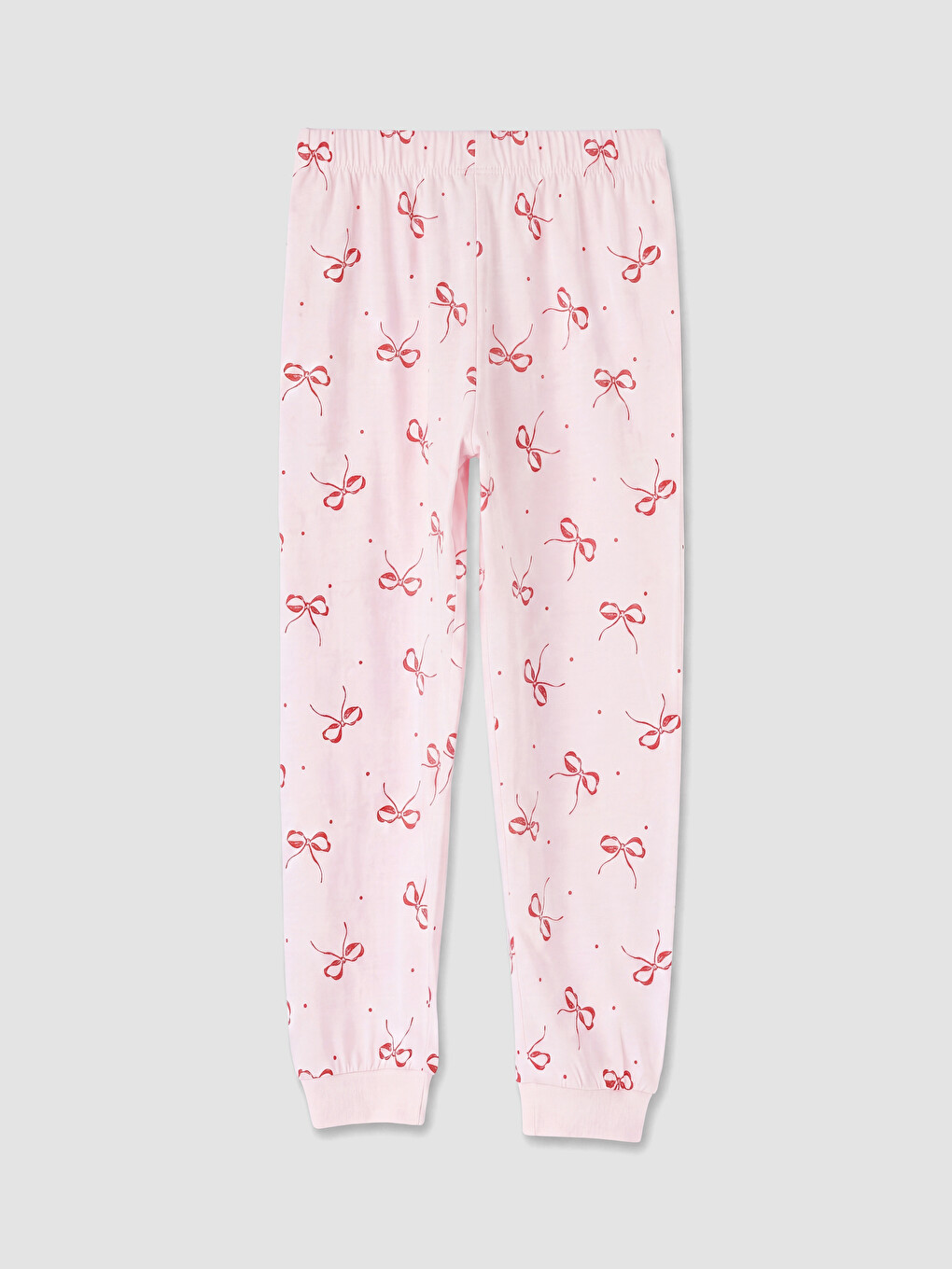 Pembe Baskılı Bisiklet Yaka Kız Çocuk Pijama Takım-5