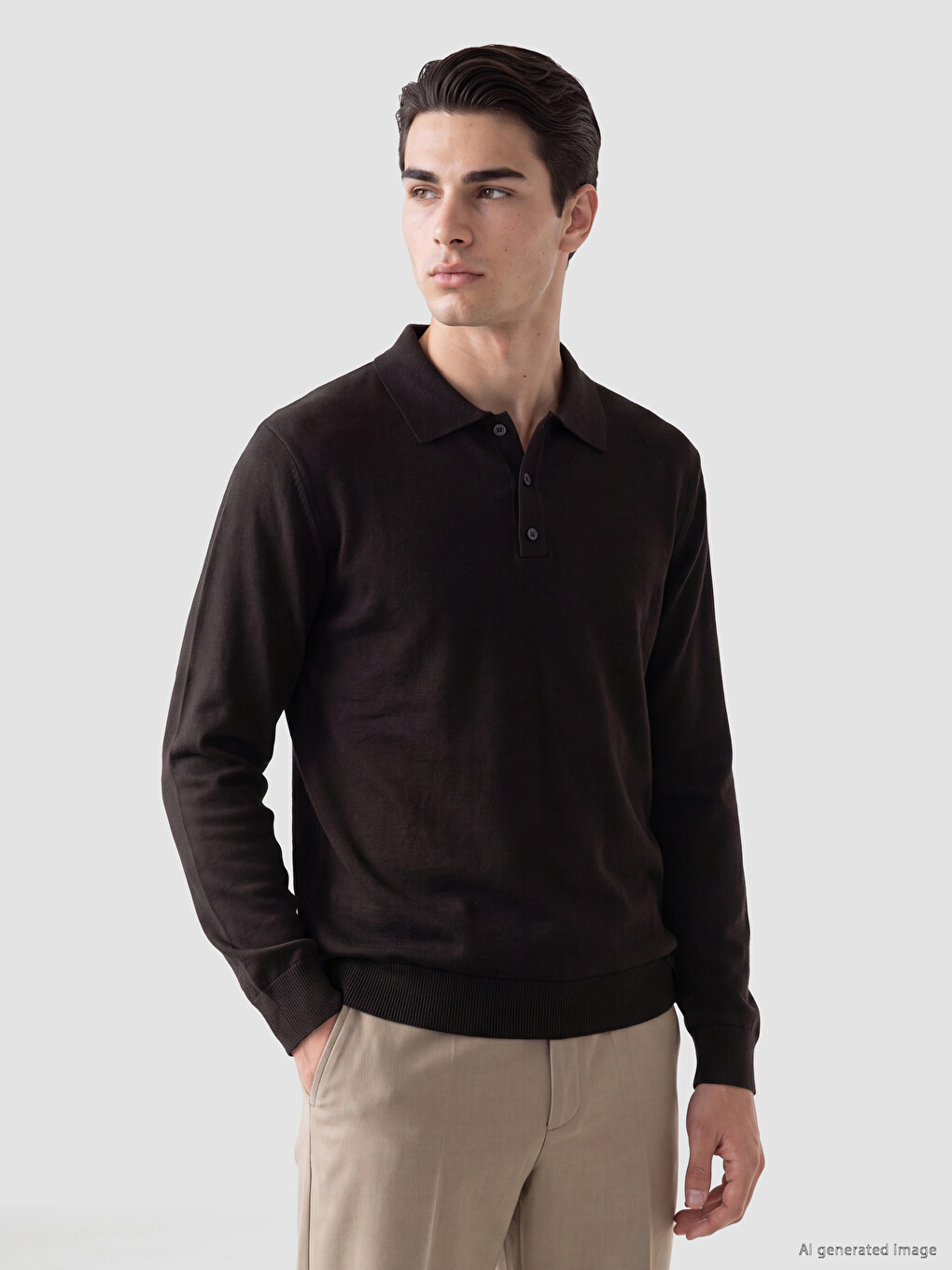 Polo Collar Men's Knitwear Sweater