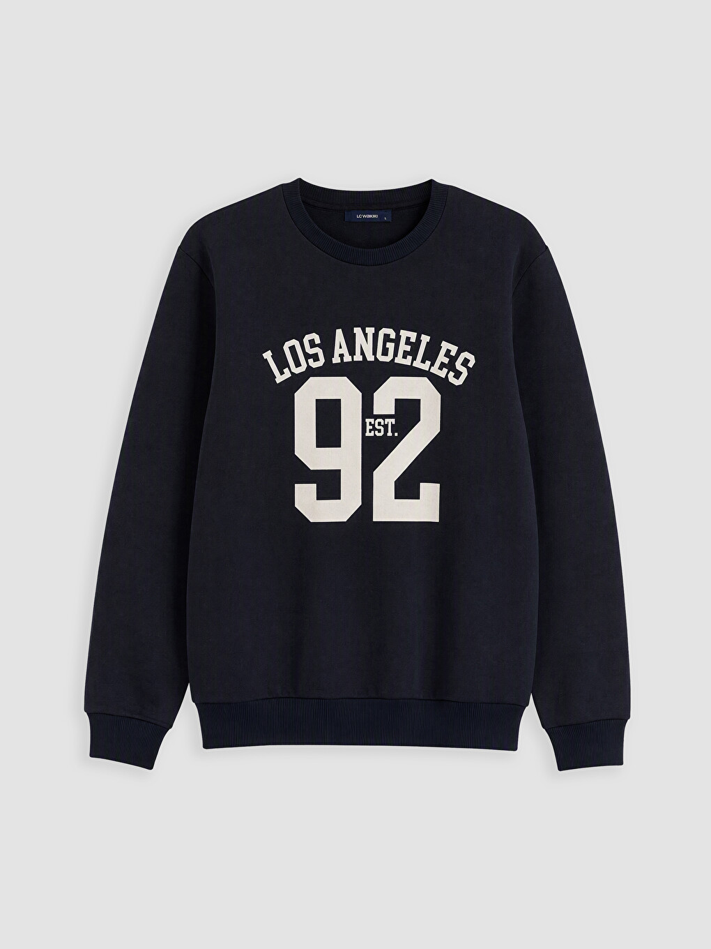 Lacivert Los Angeles Baskılı Erkek Sweatshirt-3