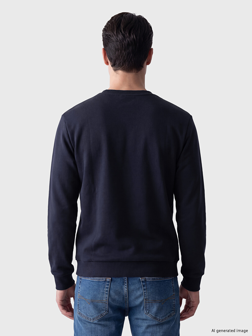 Lacivert Los Angeles Baskılı Erkek Sweatshirt-2