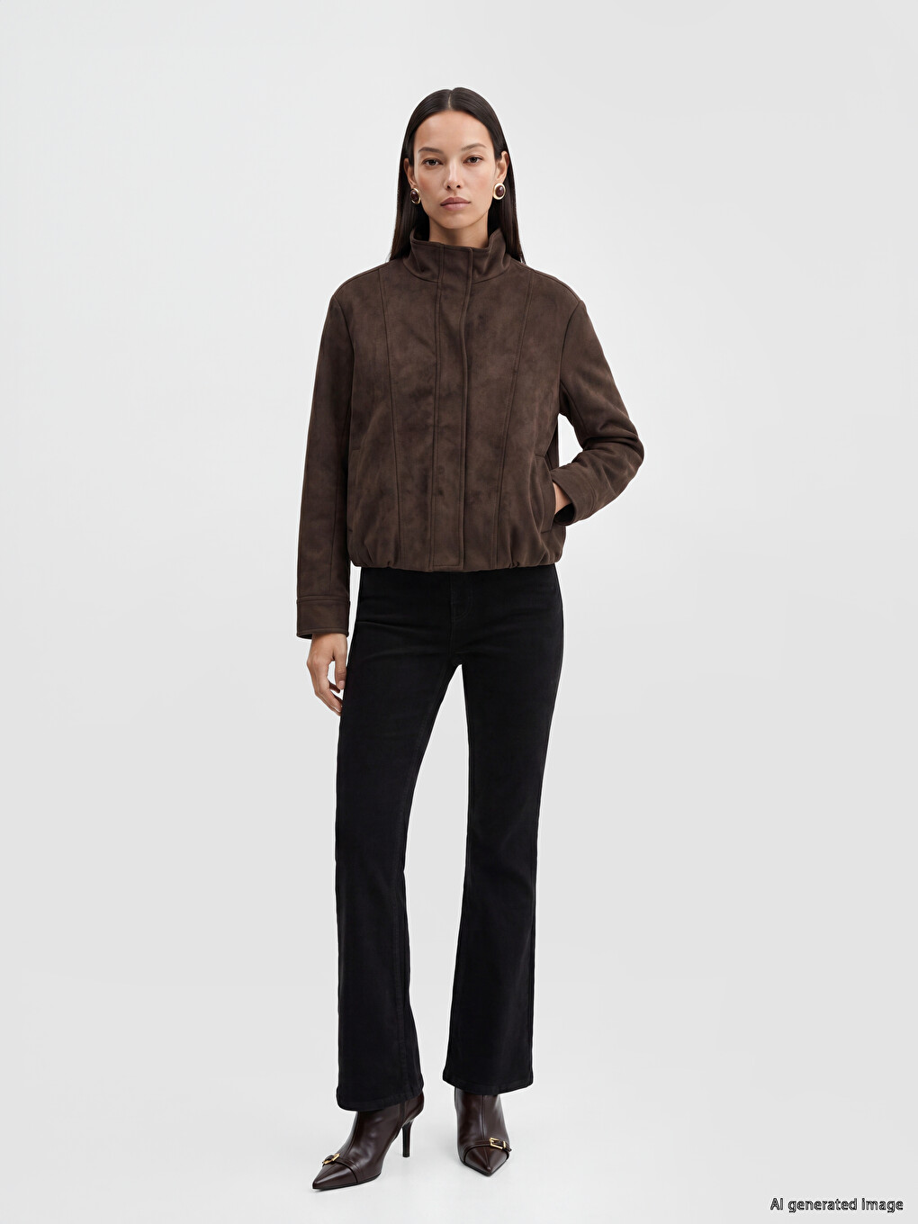 Oversize Women's Faux Suede Jacket-1
