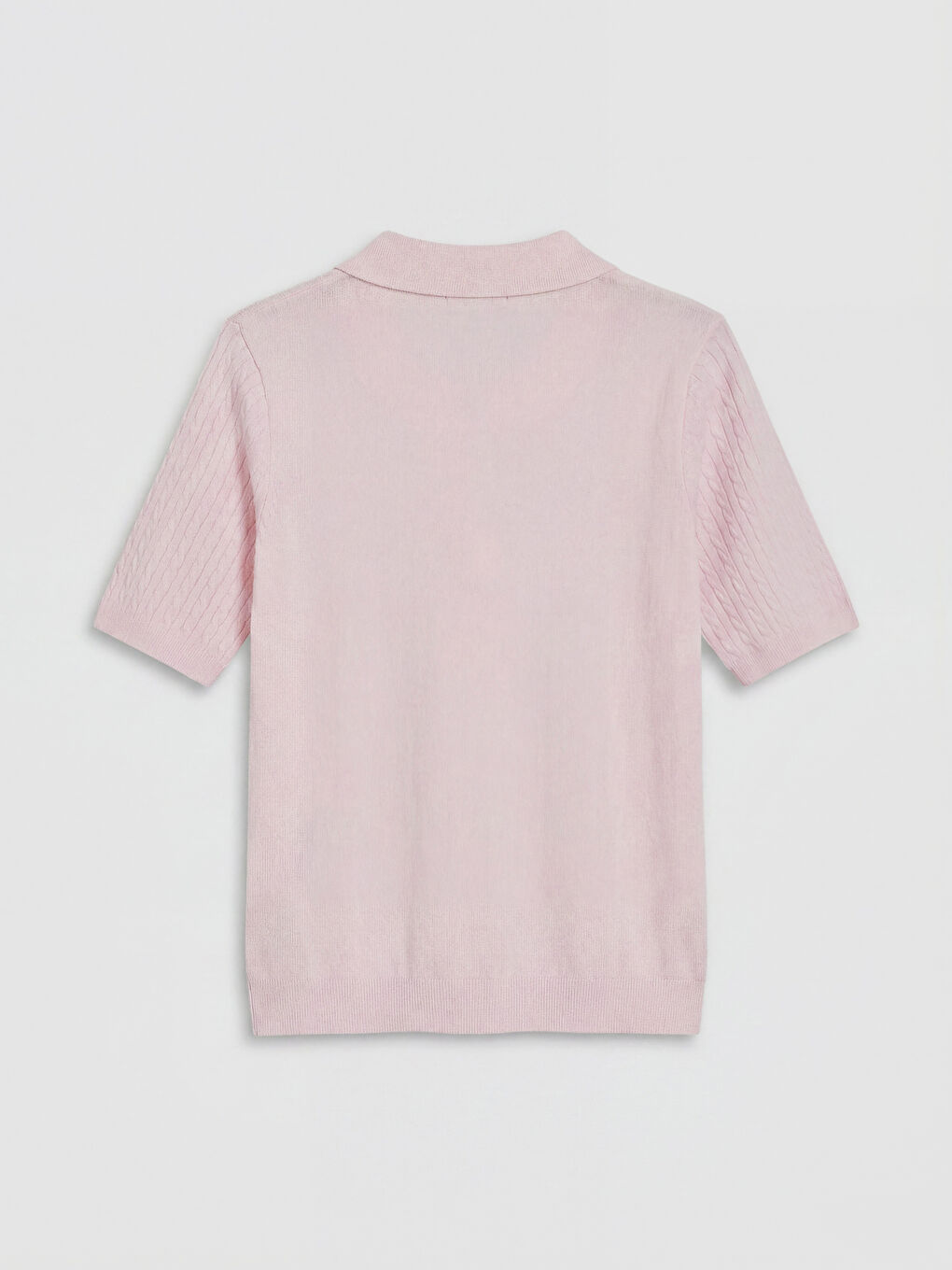 Pembe Polo Yaka Kadın Triko Kazak-1