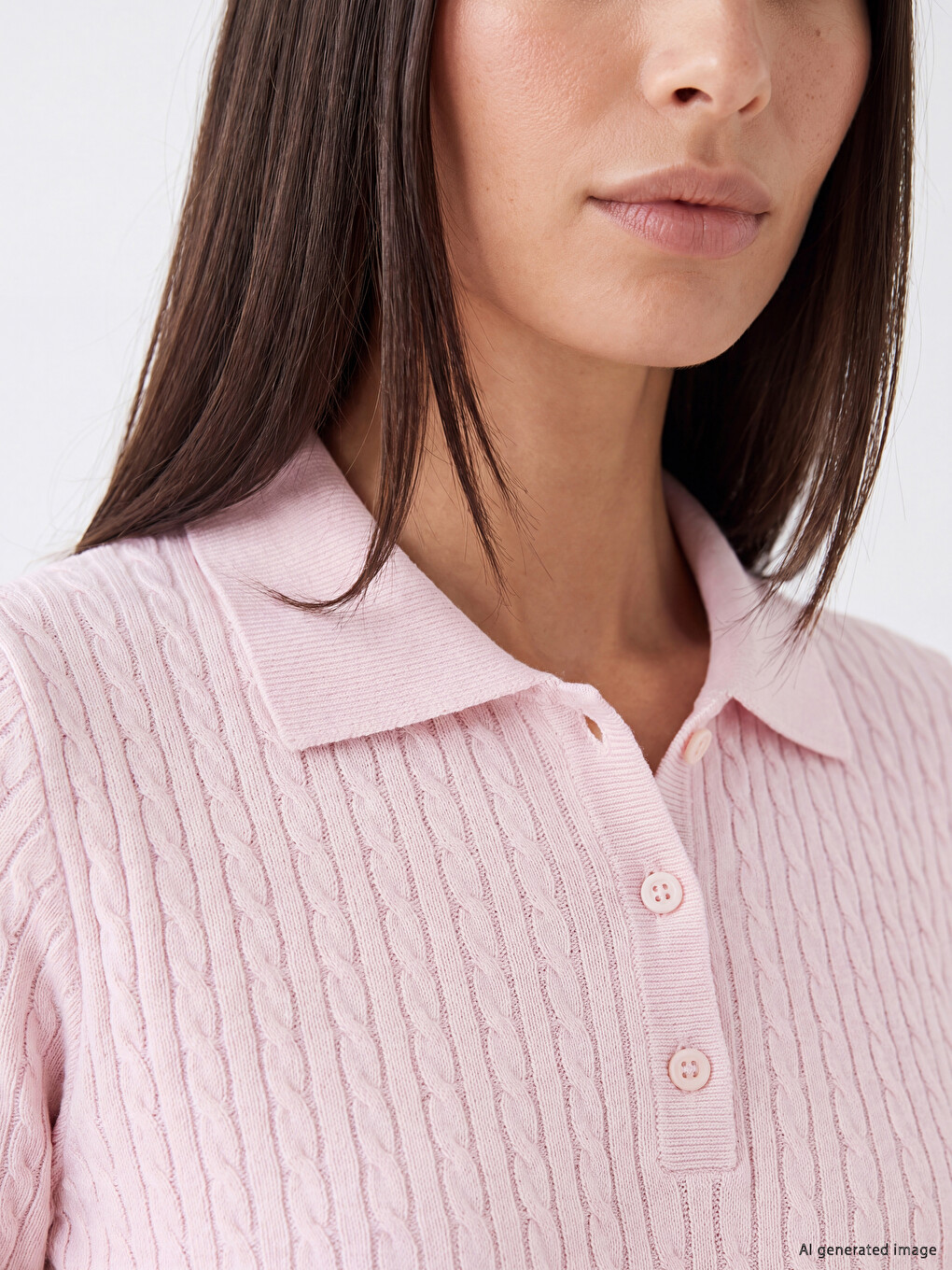 Polo Collar Women's Knitwear Sweater-2