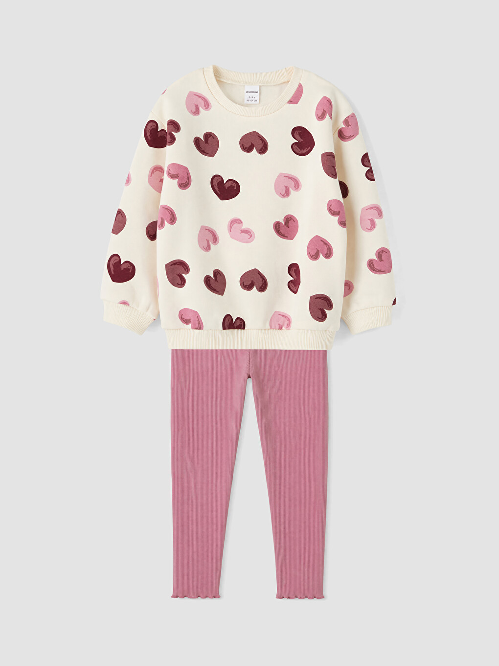 Heart Patterned Girls' Leggings Set
