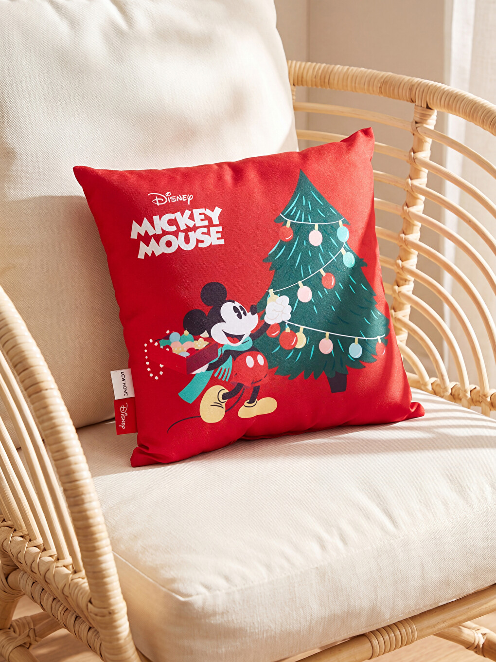 Coussin Imprimé Mickey Mouse 30x30 Cm