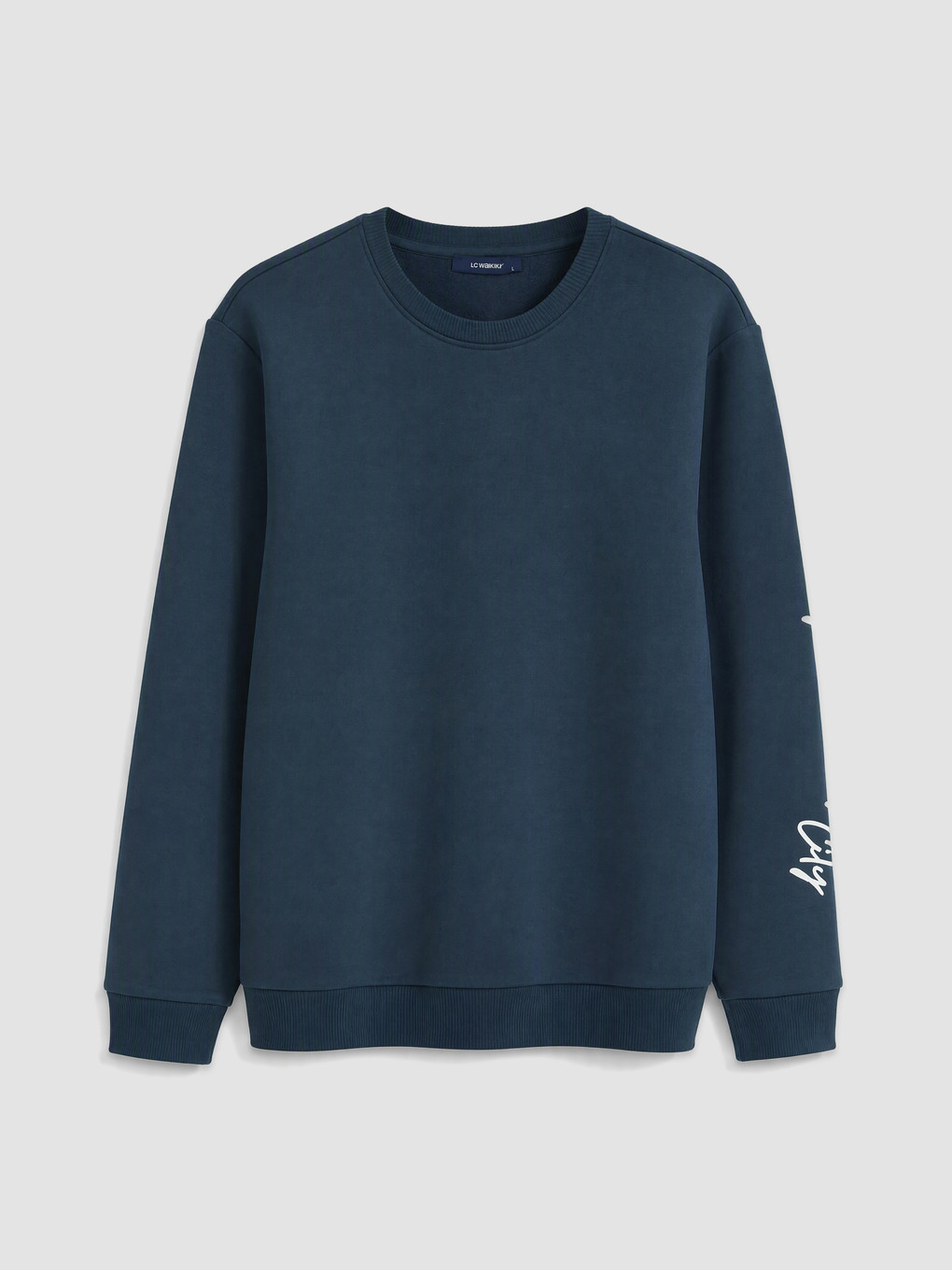 Lacivert Bisiklet Yaka Erkek Sweatshirt