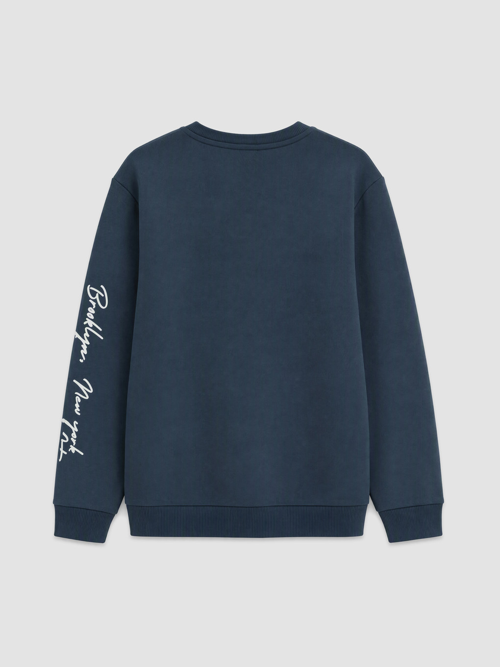 Lacivert Bisiklet Yaka Erkek Sweatshirt-1