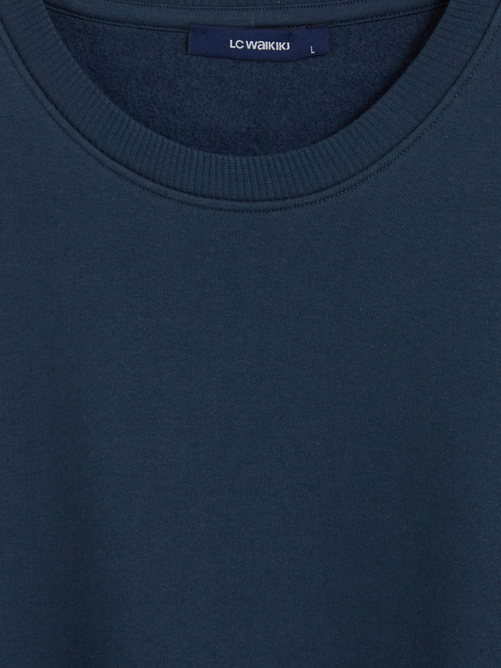 Lacivert Bisiklet Yaka Erkek Sweatshirt-2
