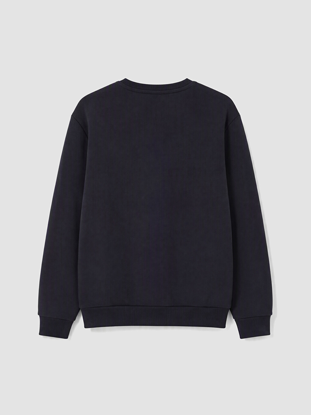 Lacivert Bisiklet Yaka Baskılı Erkek Sweatshirt-6