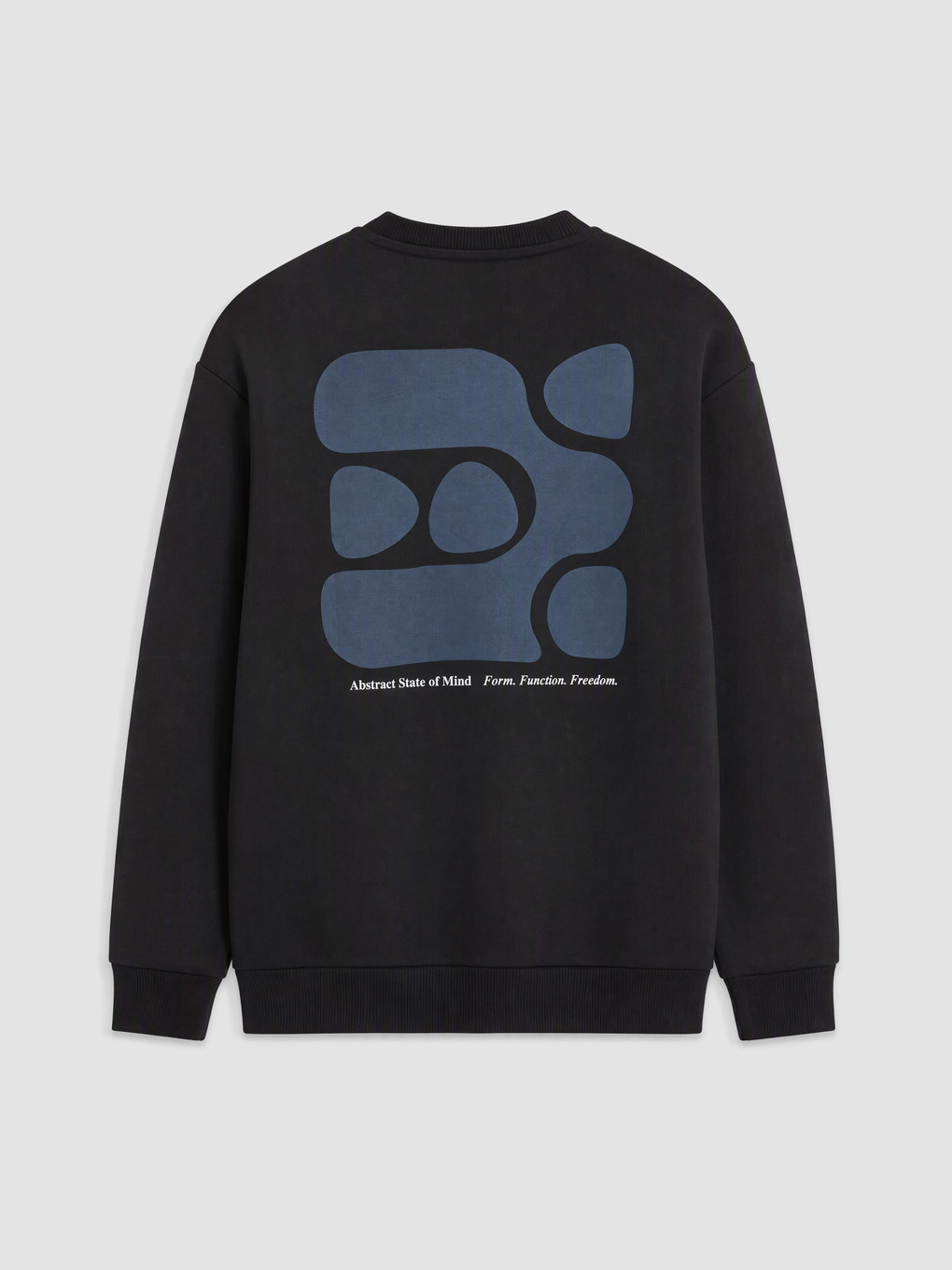 Siyah Bisiklet Yaka Baskılı Erkek Sweatshirt-5