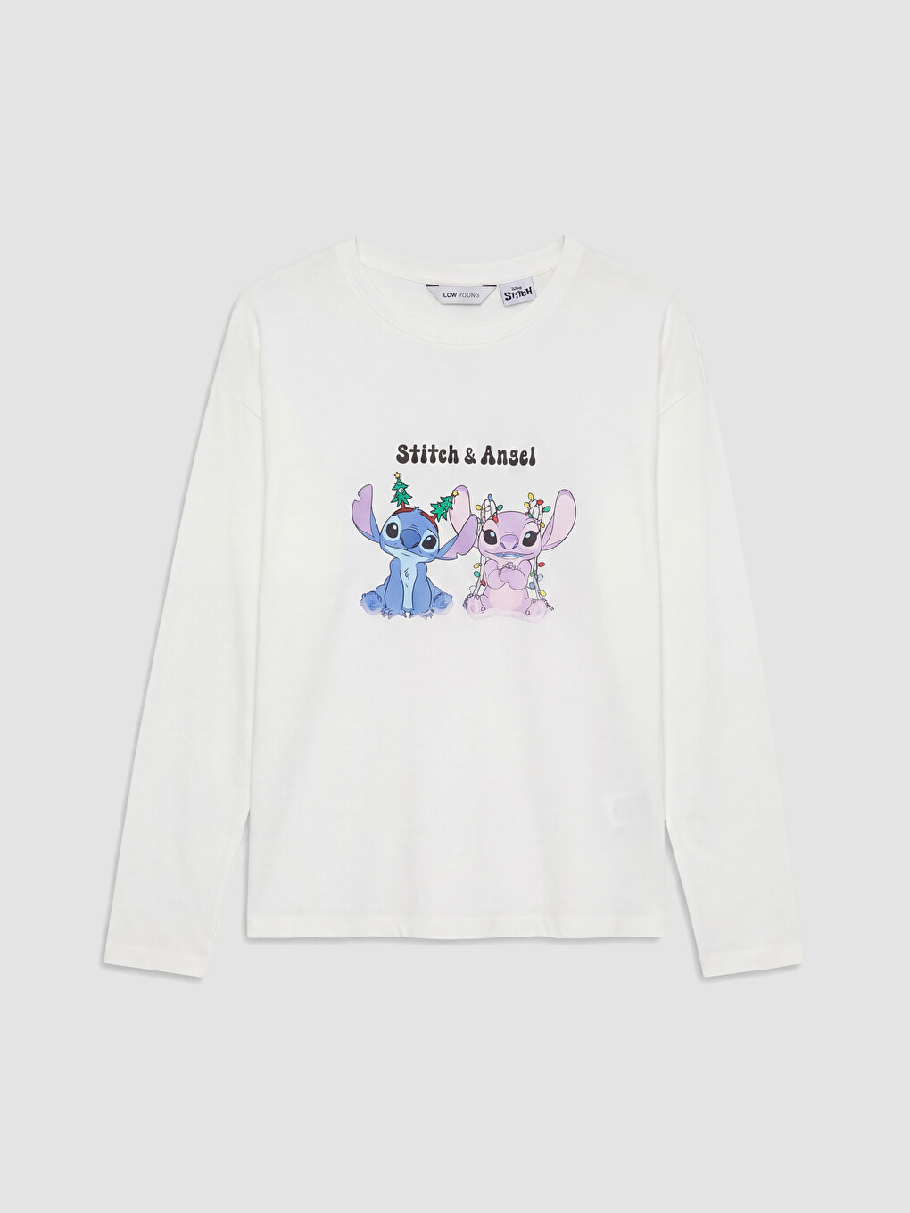 Ekru Stitch Ve Angel Baskılı Pijama Takımı-1