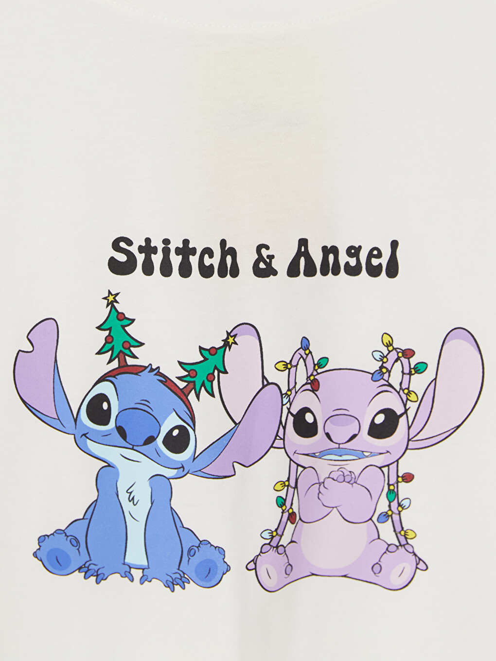 Ekru Stitch Ve Angel Baskılı Pijama Takımı-2
