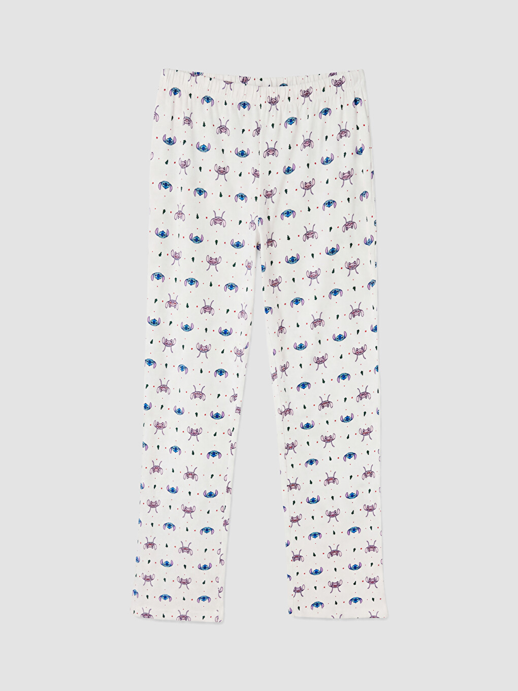 Ekru Stitch Ve Angel Baskılı Pijama Takımı-4