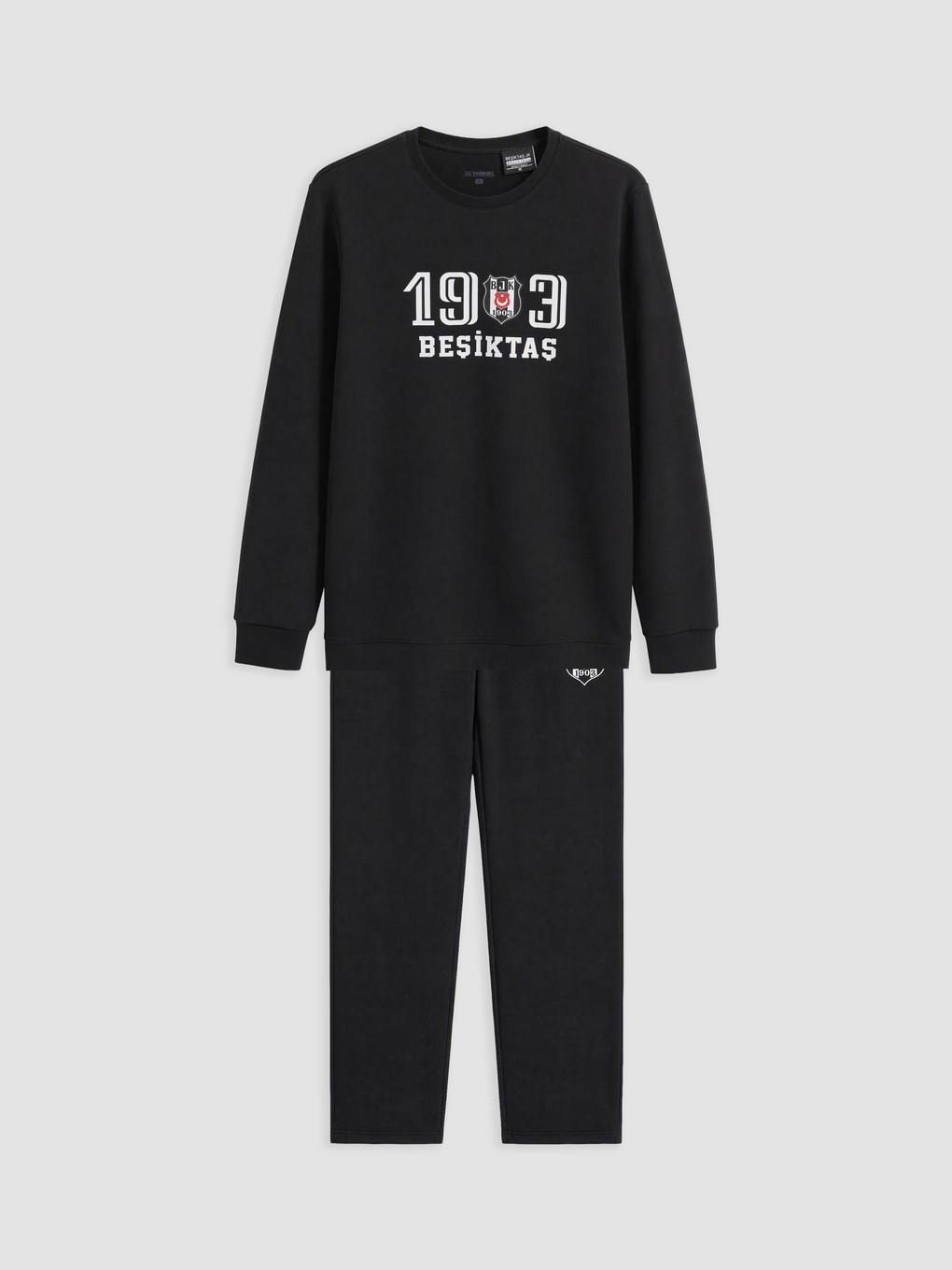 Siyah Beşiktaş Baskılı Erkek Pijama Takım