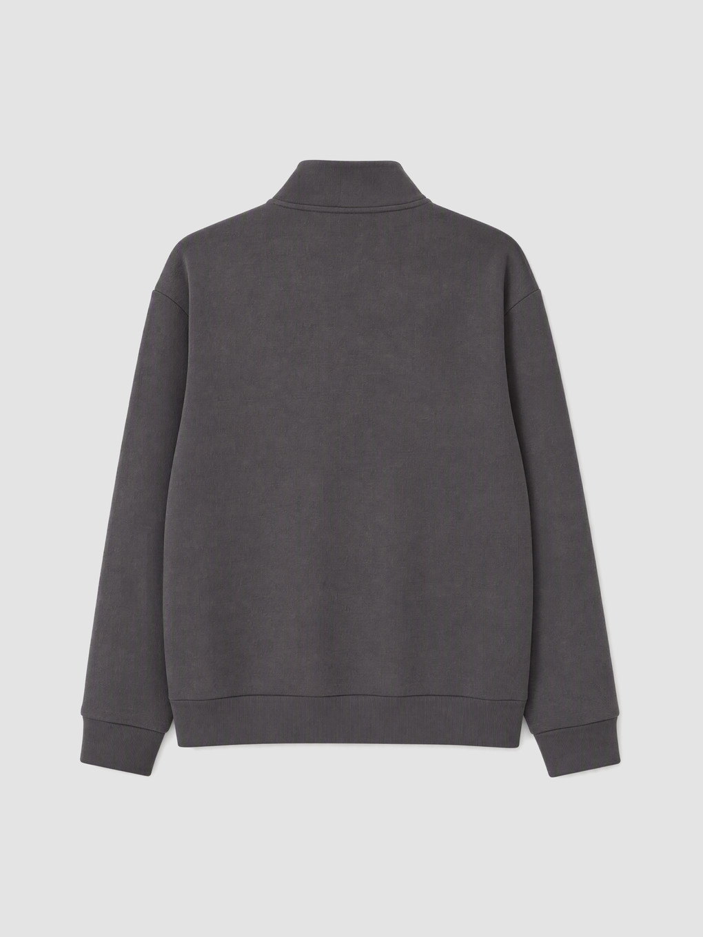 Antrasit Loose Fit Dik Yaka Fermuarlı Sweatshirt-7
