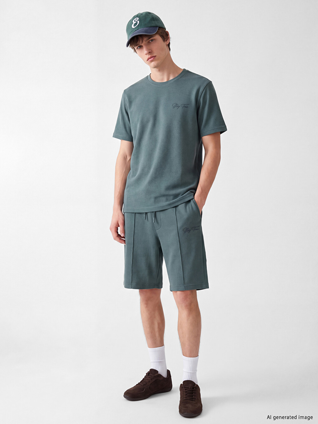 Crew Neck Pique Men's T-shirt-1