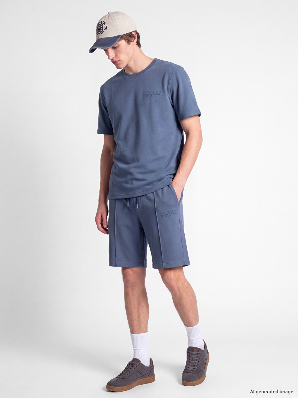 Crew Neck Pique Men's T-shirt-1
