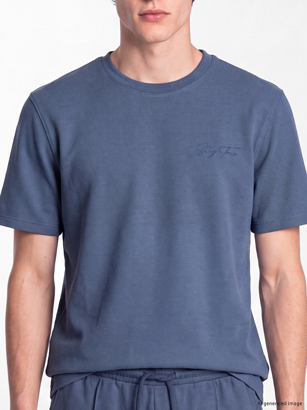 Crew Neck Pique Men's T-shirt-2